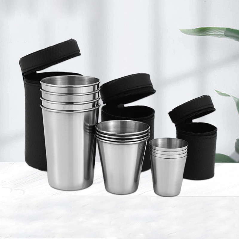 Conjunto de 4 copos de aço ino - Whisky Beer And Wine avaliação e preço